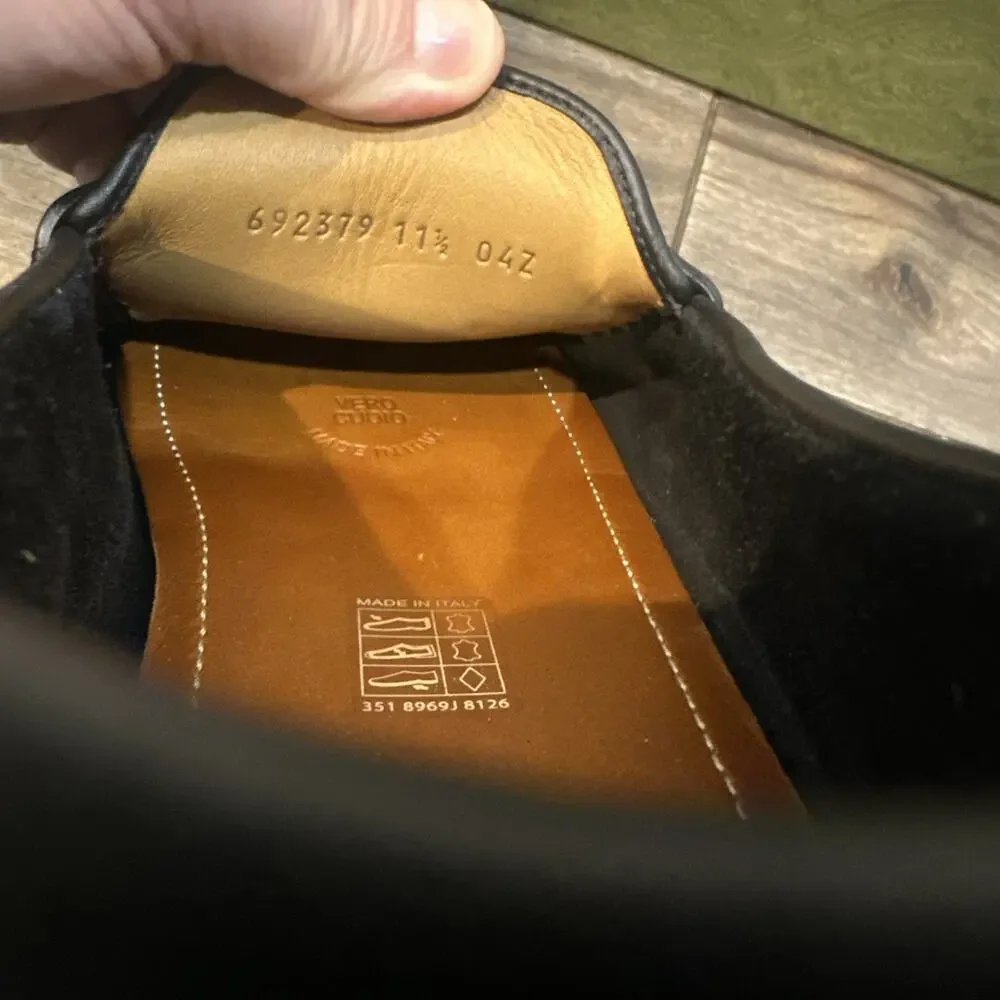 AUTHENTIC GUCCI INTERLOCKING G MOCCASINS LOAFERS 692379 GG 11.5 (fits USA 12.5)
